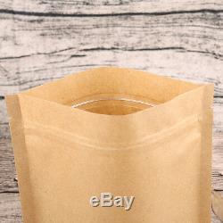 Stand Up Food Pouch Kraft Paper Seal Bags With Clear Window VARIOUS SIZES