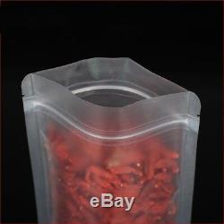 Stand Up Frosted Clear Plastic Bags Zip Lock Food Storage Pouch Poly Zipper Seal