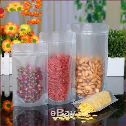 Stand Up Frosted Surface Clear Plastic Zip Lock Matte Bags Self Seal Pouches
