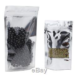 Stand Up Plastic Aluminum Foil Bags Front Clear Mylar Zip Lock Pouch with Window