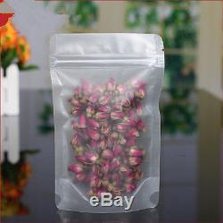Stand Up Plastic Matte Clear Bags Zip Lock Resealable Packing Grain Food Pouches