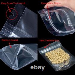 Stand Up Pouch Clear Zipper Lock Food Bags Grip Heat Seal Food Packaging Pouch