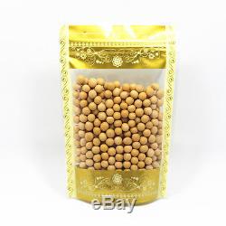 Stand Up Printing Gold Plastic Bag With Clear Window Zip Lock Food Storage Pouch