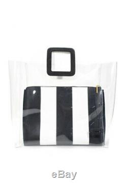 Staud Womens Double Strap Large Shirley Tote Handbag Clear Plastic Interior Bag