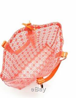 TORY BURCH tote bag plastic pink orange clear with Pouch
