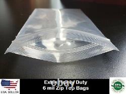 Thick 6-Mil Zip Top Extra HEAVY-DUTY Reclosable Plastic Zipper Lock Seal Bags