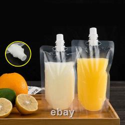 UK STOCK 5-500X Plastic Stand-up Drink Bags Spout Pouch For Liquid Juice Milk