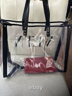Valentino Garavani VLTN Print Transparent PVC Plastic Tote Bag Authenticate