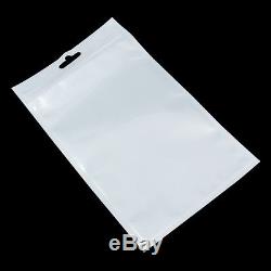 Variety Of Size Self Seal Zip Lock With Hang Hole Plastic Pouch Clear/White Bags