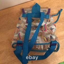 Vintage Lisa Frank Mini Backpack Rainbow Chaser Lollipop Horses Clear Bag 1990s