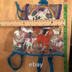 Vintage Lisa Frank Mini Backpack Rainbow Chaser Lollipop Horses Clear Bag 1990s