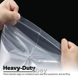 WHITE BLOCK HEAVY DUTY 2 Mil Clear Zip Seal Bags Reclosable` Top Lock Plastic