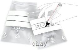 WRITABLE Grip Seal Bags Clear Resealable Plastic Zip Lock Printed White Stripes