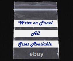 WRITE ON PANEL Strong Grip Seal Clear Plastic Resealable Bags All Sizes