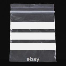 WRITE ON PANEL Strong Grip Seal Clear Plastic resealable Bags All Sizes