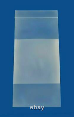 White Block Reclosable Bags 4 x 8 2 Mil Clear Top Seal Polybag 10000 Pcs
