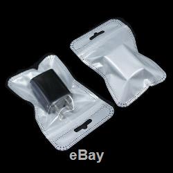 White Clear PP Packaging Bags Reclosable for Zip Plastic with Hang Hole Lock Bag