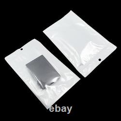 White Clear Plastic Retail Pack Bags Reclosable for Zip Pouches Hang Hole Lock