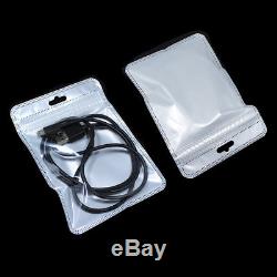 White Clear Zip Lock Plastic Packaging Retail Bags Reclosable Hang Hole Pouches