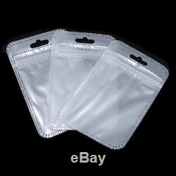 White Clear Zip Lock Plastic Packaging Retail Bags Reclosable Hang Hole Pouches