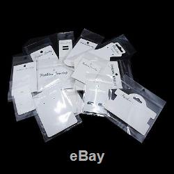 White Printed Jewelry Display Paper Card with Clear Plastic Packing Hanging Bags