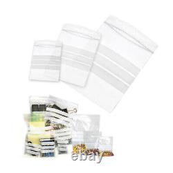 Write On Panel Grip Seal Bags Self Resealable Polythene Zip Lock Clear Pouches