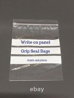 Write On Panel Grip Seal Bags Self Resealable Polythene Zip Lock Clear Pouches