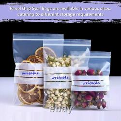 Write on Panel Resealable Plastic Grip Seal Bags Small to Large All Sizes