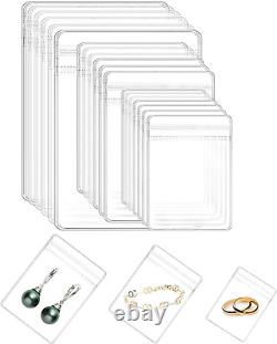 Xinjieda 120Pcs Jewelry Bags Clear Jewelry Pouches Clear Plastic Jewellery Bags