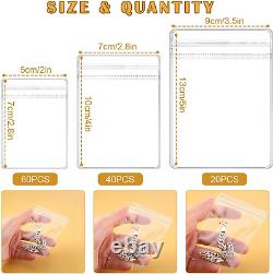 Xinjieda 120Pcs Jewelry Bags Clear Jewelry Pouches Clear Plastic Jewellery Bags