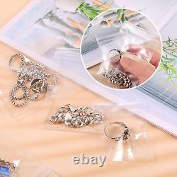 Xinjieda 120Pcs Jewelry Bags Clear Jewelry Pouches Clear Plastic Jewellery Bags