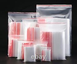 ZIP LOCK BAGS All Sizes Clear Plastic Sealing Resealable Reusable High Quality