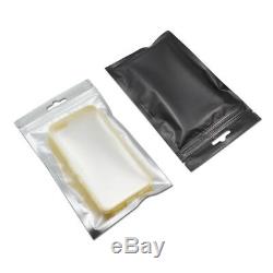 Zip Lock Front Clear Back Black Plastic Mylar Bag Aluminum Foil Food Hole Pouch