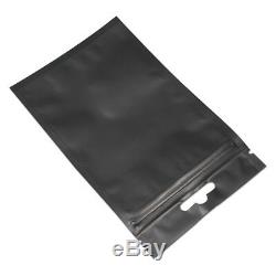 Zip Lock Front Clear Back Black Plastic Mylar Bag Aluminum Foil Food Hole Pouch