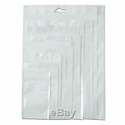 Zip Lock Self Seal Clear/White Plastic Packaging Bag with Hang Hole