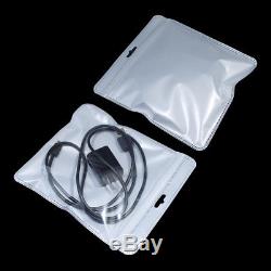 Zip Lock White Clear Hang Hole Plastic Bags Jewelry Storage Packaging Pouches
