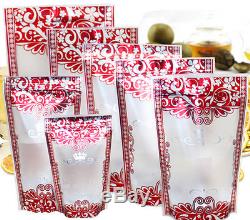 Ziplock Zipped Reclosable Plastic Red Clear Bags Stand Up Matte Printing Pouches