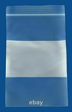 Zipper Bags with White Block 4 x 6 4 Mil Clear Writable Pouches 16000 Pieces